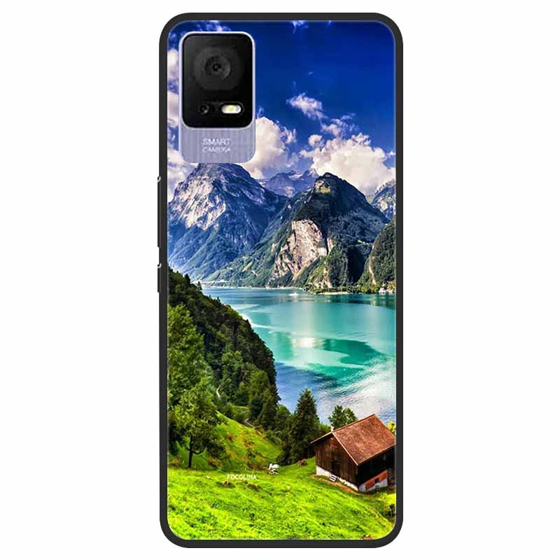 For TCL 405 / 406 / 408 / T506 Case Flower Marble Black Bumper Soft TPU Silicone Cover for TCL 408 405 Phone Cases Lovely Capas