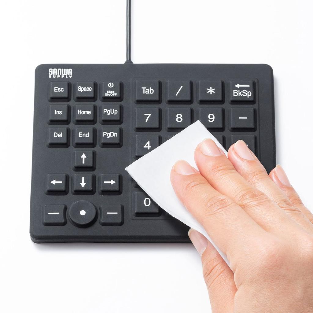 Водонепроницаемая и пыленепроницаемая цифровая клавиатура Sanwa Supply NT-BS1BK Черная