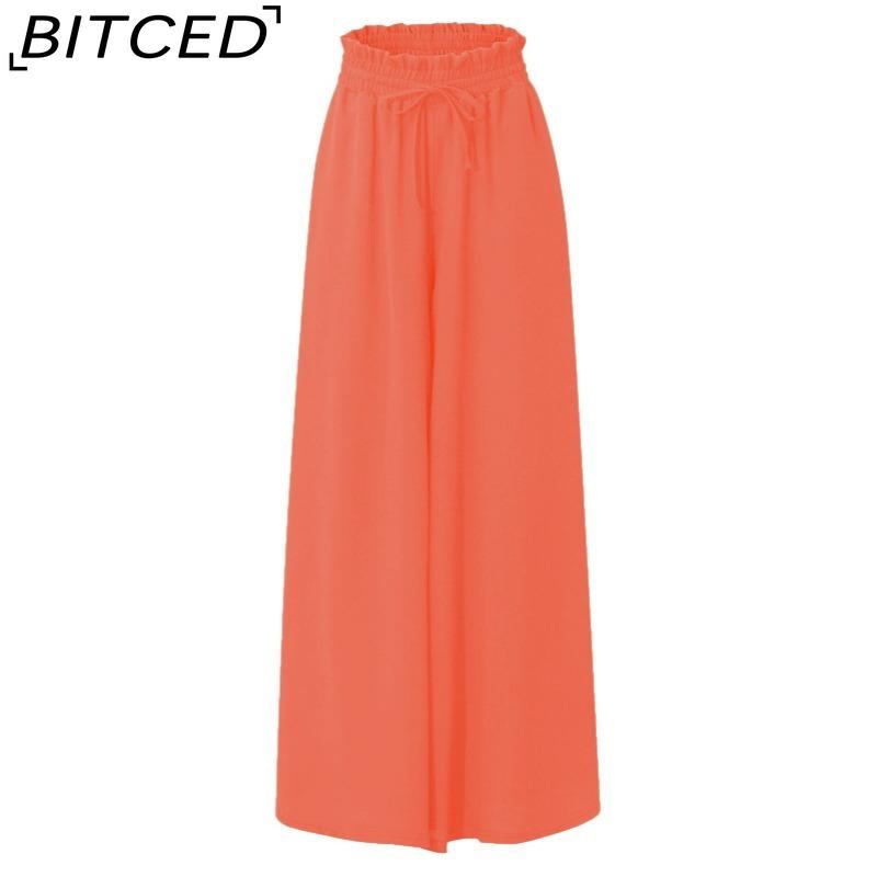 BITCED Women's Fashion Casual Solid Color Print Pants & Capris