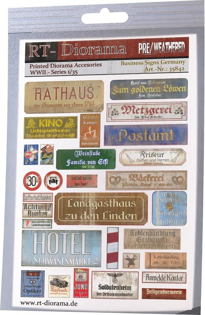 RT Диорама Масштаб 1/35 Печатный Аксессуар Вторая мировая война Немецкий Знак Миниатюрный Аксессуар RTD35842 (Декорации)