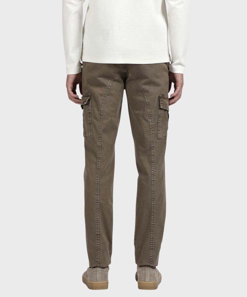 PANICALE Brown Garment-Dyed Cotton Cargo Pants