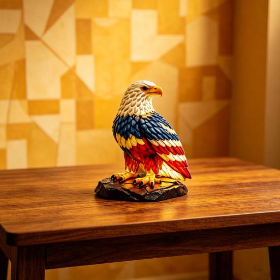 Bald Eagle Table Lamp Eagle Night Light 3D Resin American Red White Blue