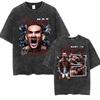 Ограниченная серия Мужские и женские футболки Max Holloway Blessed Retro Washed Мужские и женские Эстетика насилия Оверсайз футболка Летние топы Уличная одежда Футболка
