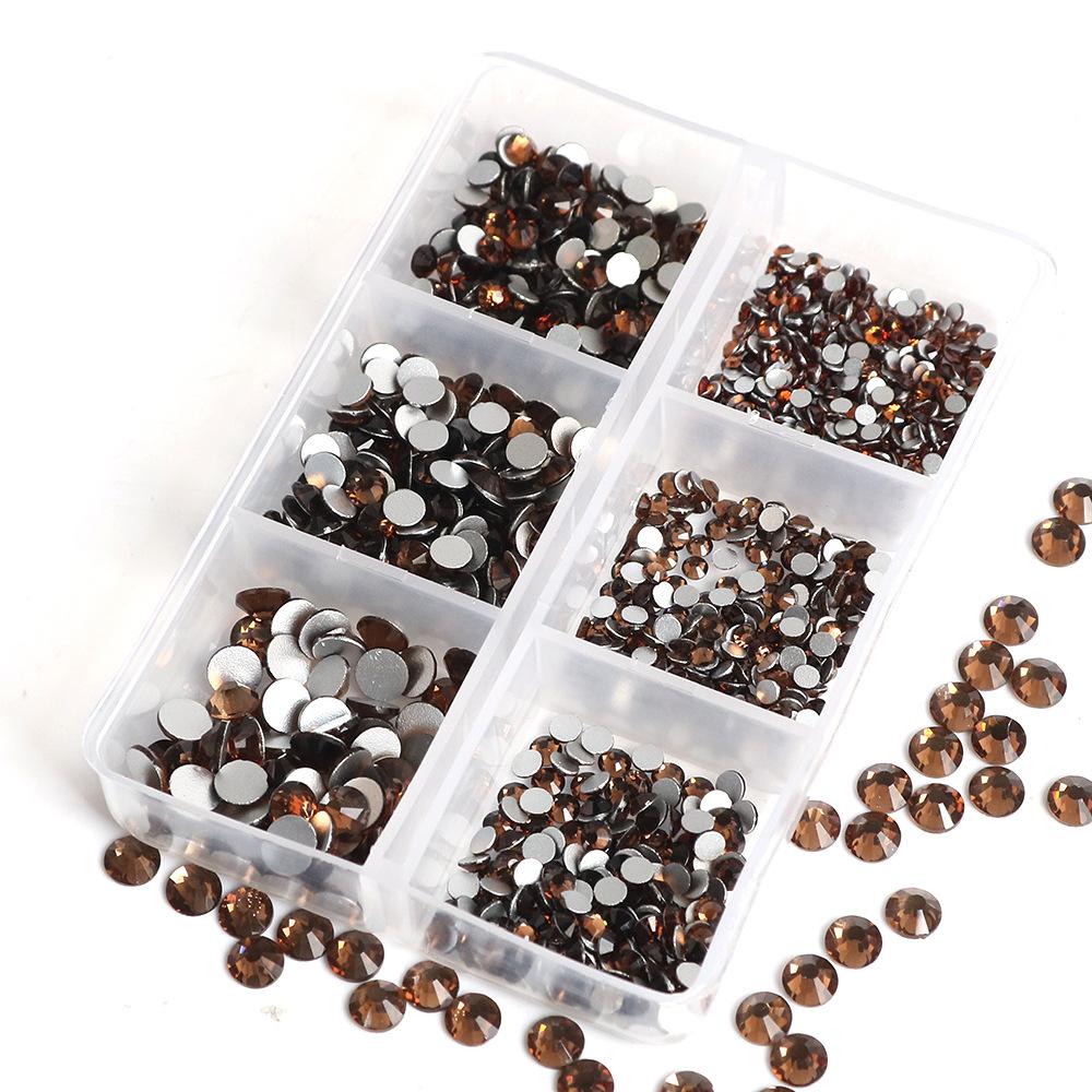 Украшения для ногтей 6 сеток стеклянные кристаллы стразы белого цвета смешанные супер вспышка плоское дно бриллиант цветной дизайн ногтей бриллиант