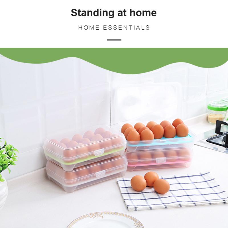 Ящик для хранения яиц в холодильнике, 15 сеток, пластиковый лоток для яиц, держатель-органайзер, контейнер, диспенсер для яиц для вместимости холодильника, аксессуары