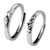 Pairing Set of 2 Popular Free Size Ring Silver 925 Set Sold by the Sea Couple Style Engagement Ring Sterling Silver Ring Size Adjustable Fashion