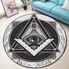 Masonic Round Carpet Freemasonry Non-slip Rug Freemason Living Room Large  All Seeing Eye S Tea Table or Chair Mat