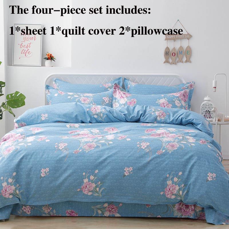 Утолщенное чистое матовое постельное белье из четырех предметов, пододеяльник, удобный для кожи, простой пододеяльник, студенческое общежитие