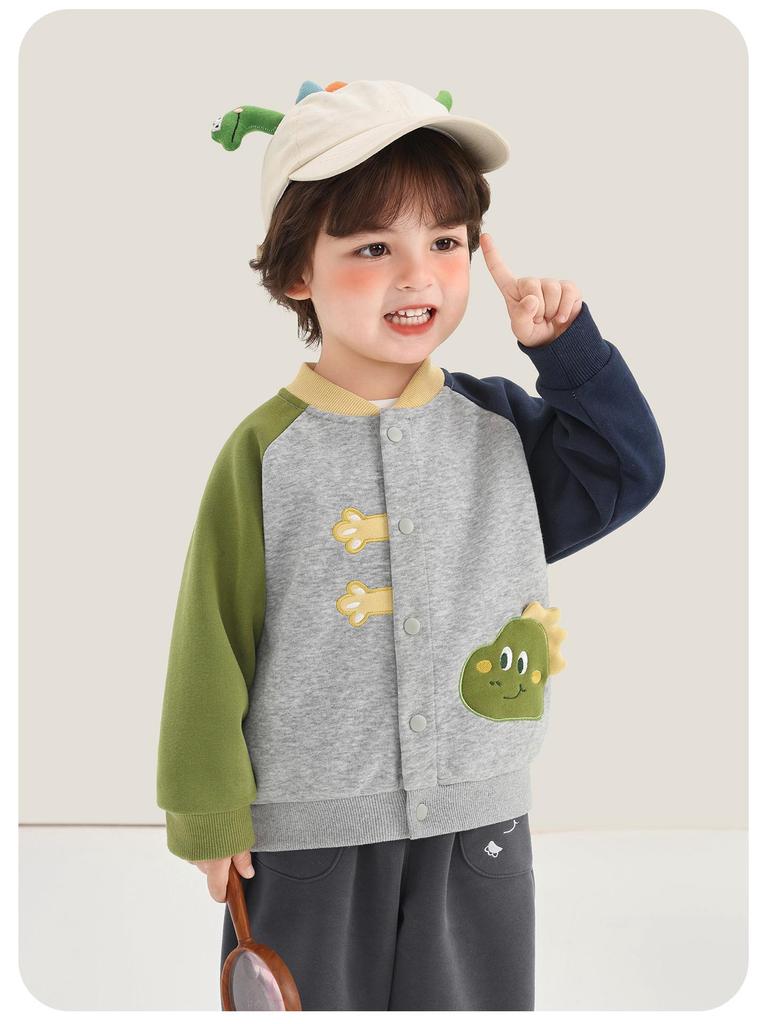 Kaka Panda Kids' Spring Baseball Jacket - Trendy Casual Top for Boys and Girls