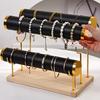 3-Layer Jewelry Rack Wooden Bracelet Holder Large Capacity Simple Installation Necklace Jewelry Storage Organizer