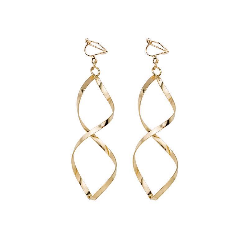 «Серьги-клипсы в европейско-американском стиле Spiral Wave Twist с ярким дизайном»