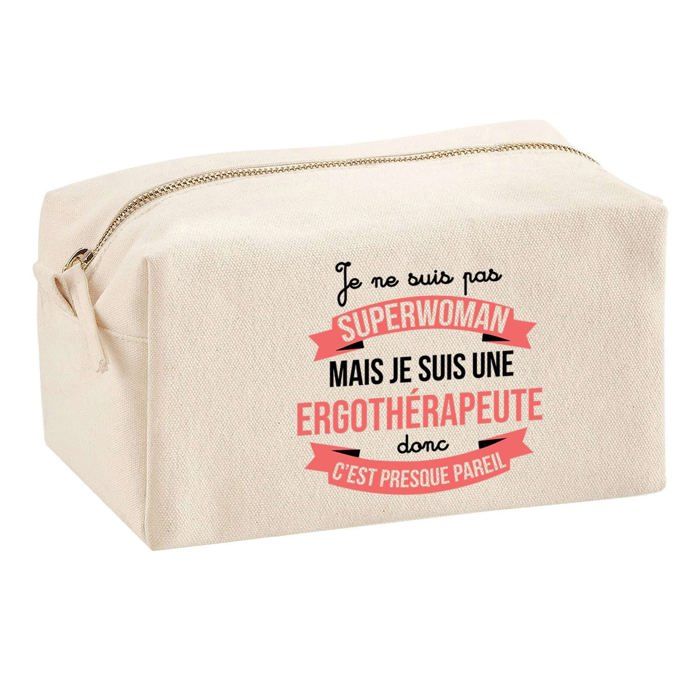 Trousse multifonction Ergothérapeute Superwoman Cadeau Anniversaire Collègue Départ Retraite | Trousse Scolaire Fournitures Bureau