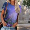 Женская летняя футболка с принтом масляной живописи в стиле ретро, футболки с коротким рукавом, повседневные топы с принтом