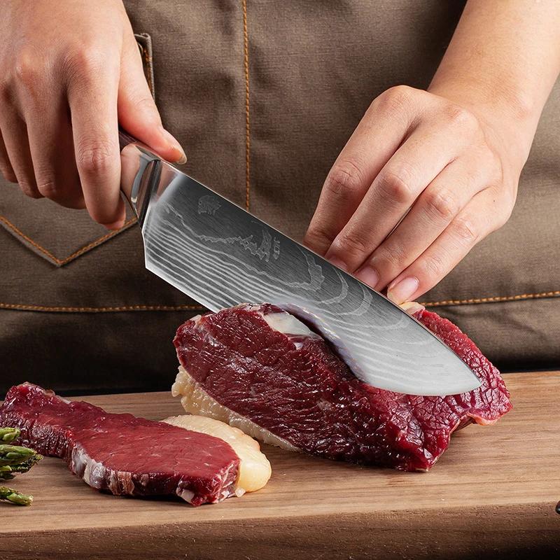 Наборы ножей из дамасской стали Кухонные ножи из дамасской стали Лучшие кухонные ножи Кухонные принадлежности Разделочные ножи
