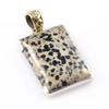 Натуральный далматинский яшмовый драгоценный камень 925 стерлинговое серебро двухцветная подвеска 1,3" h4P77