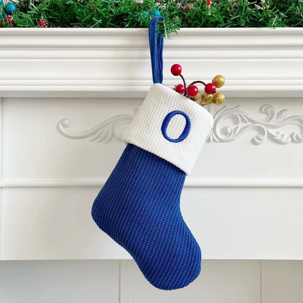 Christmas Stockings Small Embroidered Letter Knitted Xmas Hanging Stocking Decorations Christmas Party Decor