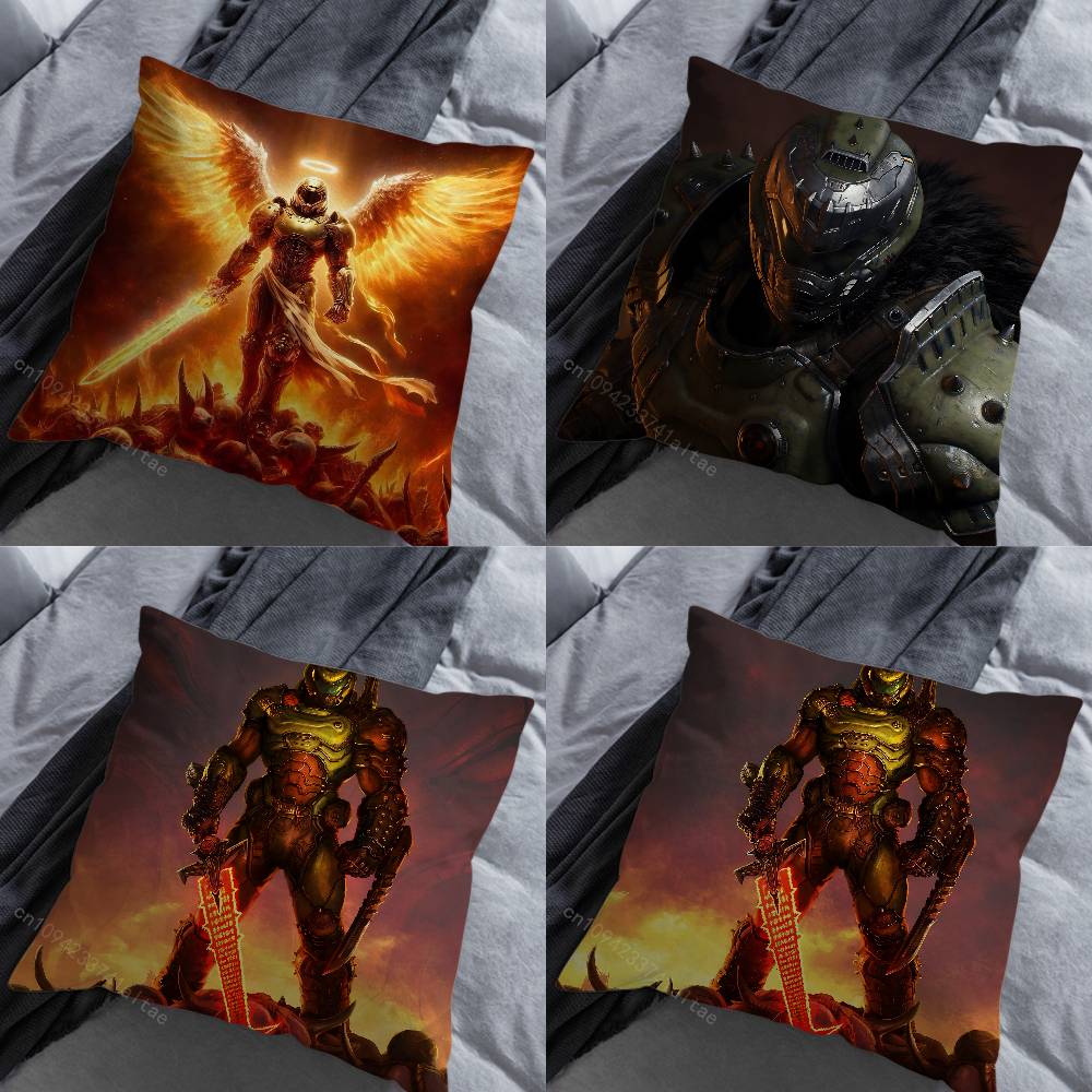 Cool Game DDoom SSlayer Pillow Case For 30x30cm45x45cm55x55cm For Home Bedroom Decoration And Protector