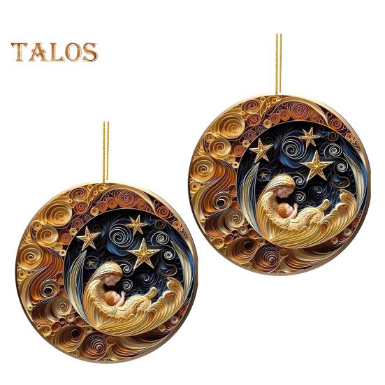 2 шт. Рождественские украшения акриловые плоские рождественские елочные часы-снеговик подвеска для украшения рождественской елки домашняя вечеринка