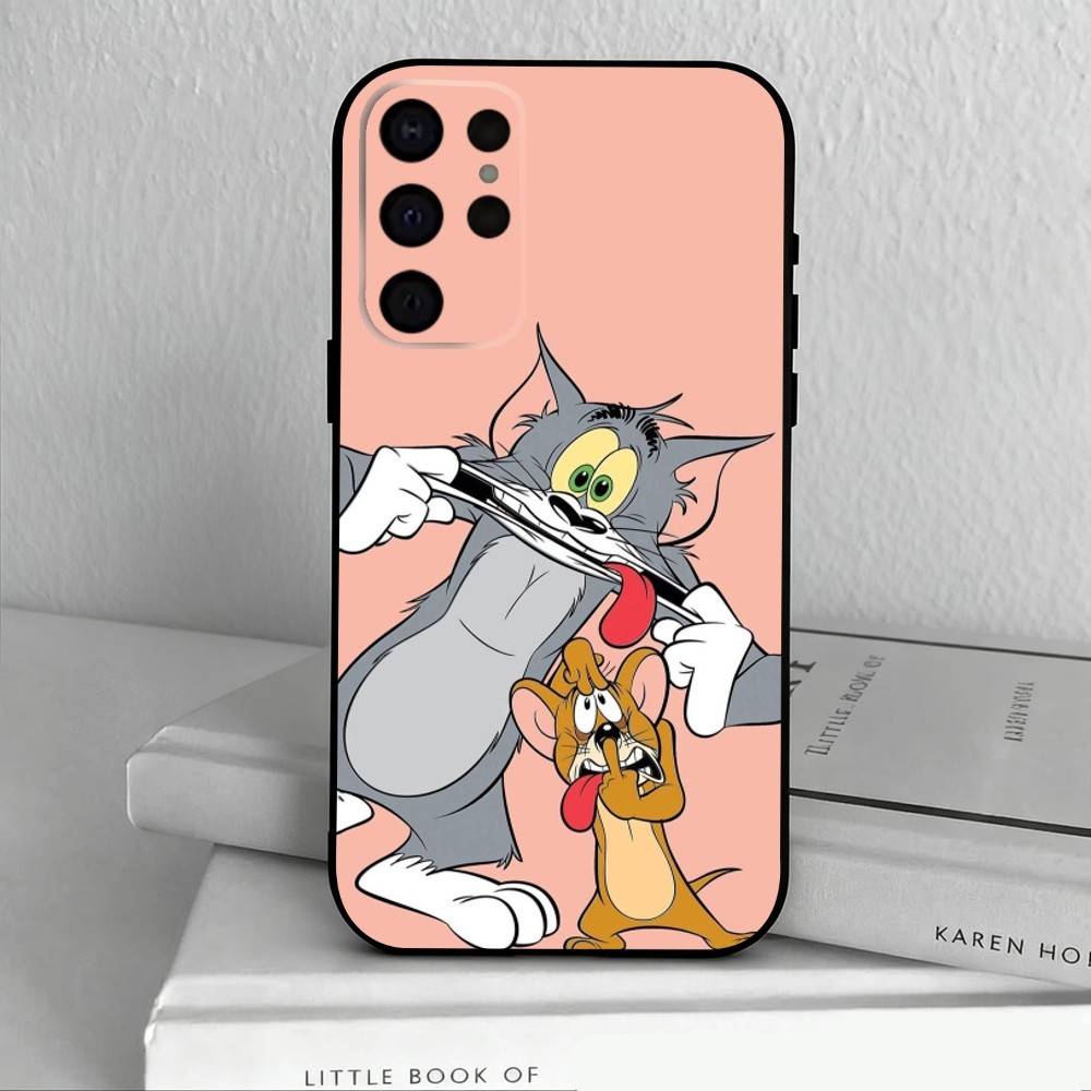 F-Funny TomS Cartoon J-JerryS Phone Case For Samsung S25,S24,S21,S22,S23,S30,Ultra,S20,Plus,Others Soft Black Cover