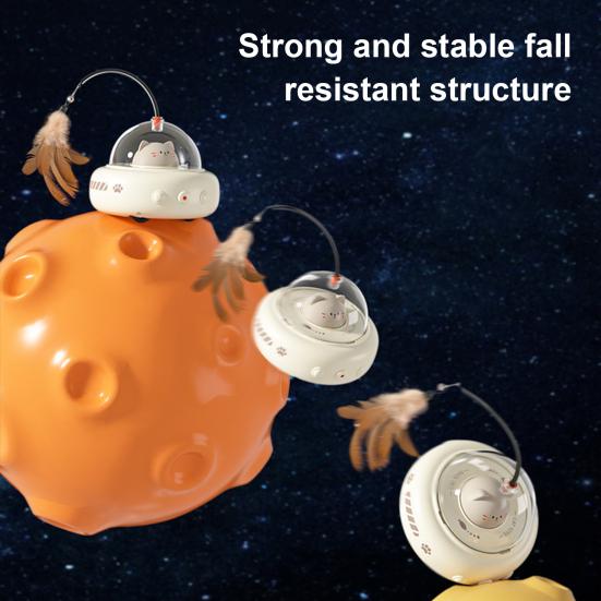 Электрическая палочка-дразнилка для кошек, перезаряжаемая через USB, автоматическая движущаяся игрушка для кошек, интерактивная, активируемая движением, перьевая палочка со светом для скучающей взрослой кошки