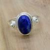 Кольцо с лазуритом, драгоценный камень, стерлинговое серебро, женские украшения, кольцо ручной работы с камнем, массивные украшения,