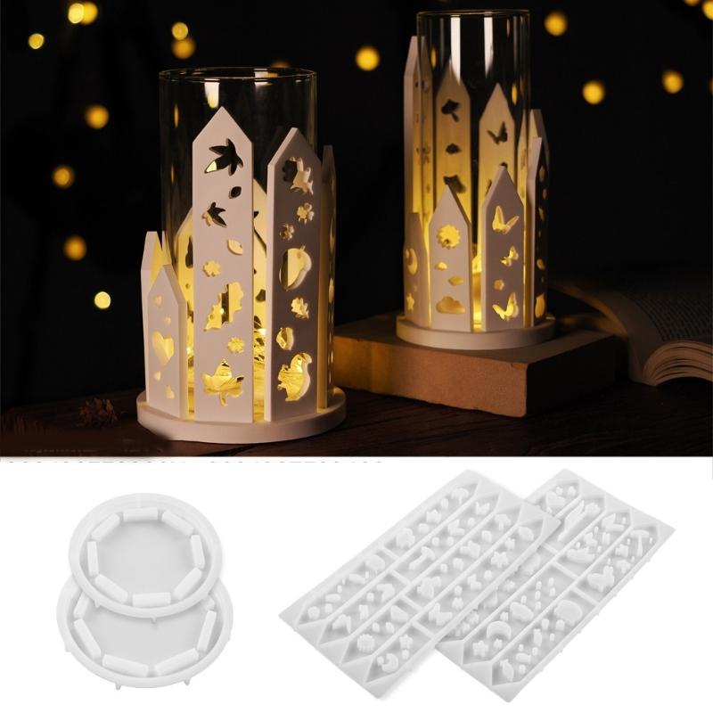 3D Silicone House Candle Holder Mold Handmade Crafting Moulds Hollow House Moulds for Resin Crafts and Home Decoration