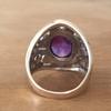 Amethyst and Silver Inlaid Nepalese Vintage Unisex Ring