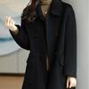 Осенне-зимняя корейская версия шерстяного пальто большого размера в британском стиле, шерстяное пальто в колледже, ветровка средней длины с открытой грудью для женщин