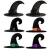 Halloween Children's Adult Dance Dress Up with Golden Velvet Cornered Hat, Elf Witch and Wizard Hat
