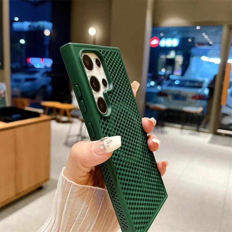 Роскошный охлаждающий чехол для Samsung Galaxy S25 S24 S23 FE S22 Ultra Plus Magsafe Magnetic Wireless Charge Breathable Cover