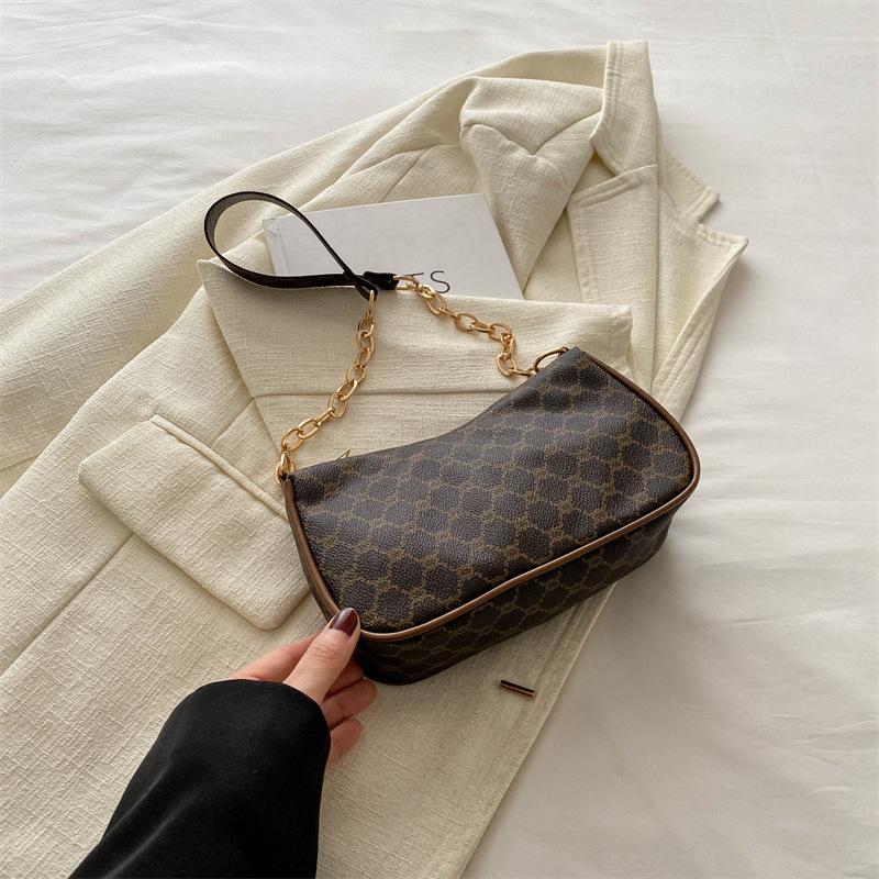 Casual Chain Shoulder Bag Simple Portable New Retro Personalized Bag Women's Small Fresh Texture Armpit Bag