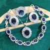 Europe and The United States New Jewelry Sets Europe and The United States High Quality Light Luxury Jewelry Sets Sapphire Femininity
