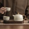 Beige Ru Kiln Teapot Single Pot To Make Tea, Household Light Luxury Ceramic Large-capacity Teapot, High-end New Kung Fu Tea Set