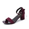 Women's Summer Fashion Sandals Medium High Heel Outdoor Sandalias Elegant Wedding Shoes Bridal Plus Size 34-40 Buckle Strap