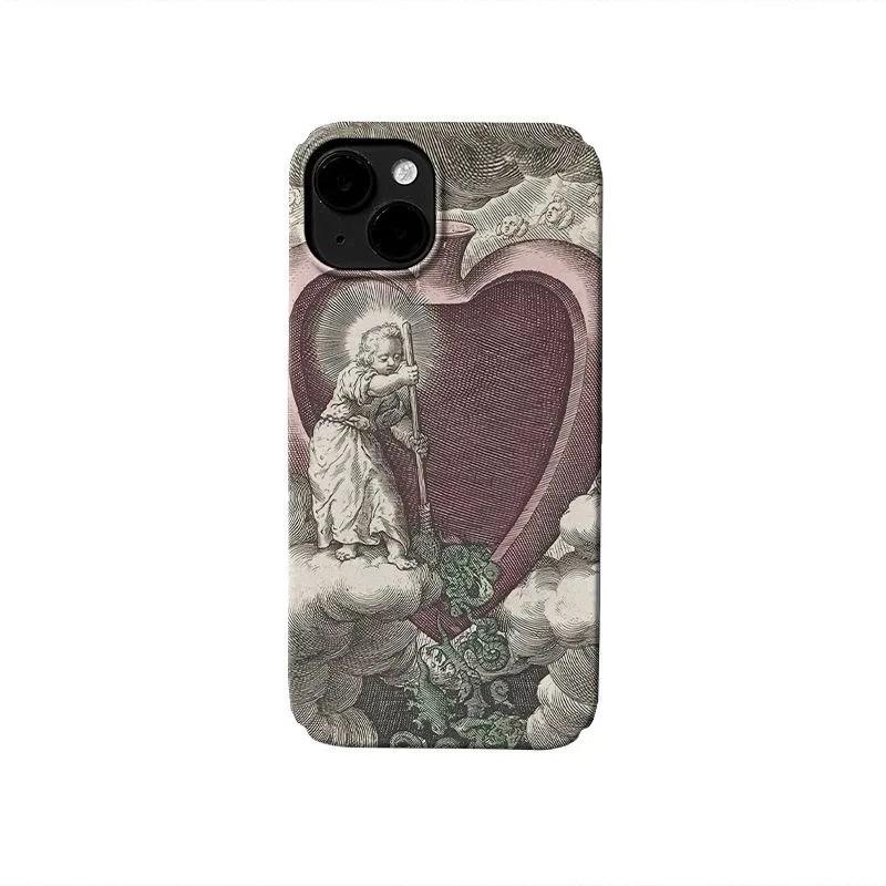 Роскошный корейский чехол Clmj Ins Красный Крест для iPhone 17 16 15 14 13 12 11 Pro Max Plus с глянцевой пленкой Жесткий чехол из поликарбоната