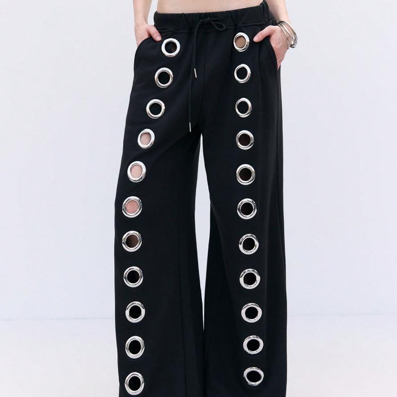 Тренд Y2K европейский и американский железное кольцо гвоздь бусина свободные брюки с прямыми широкими штанинами