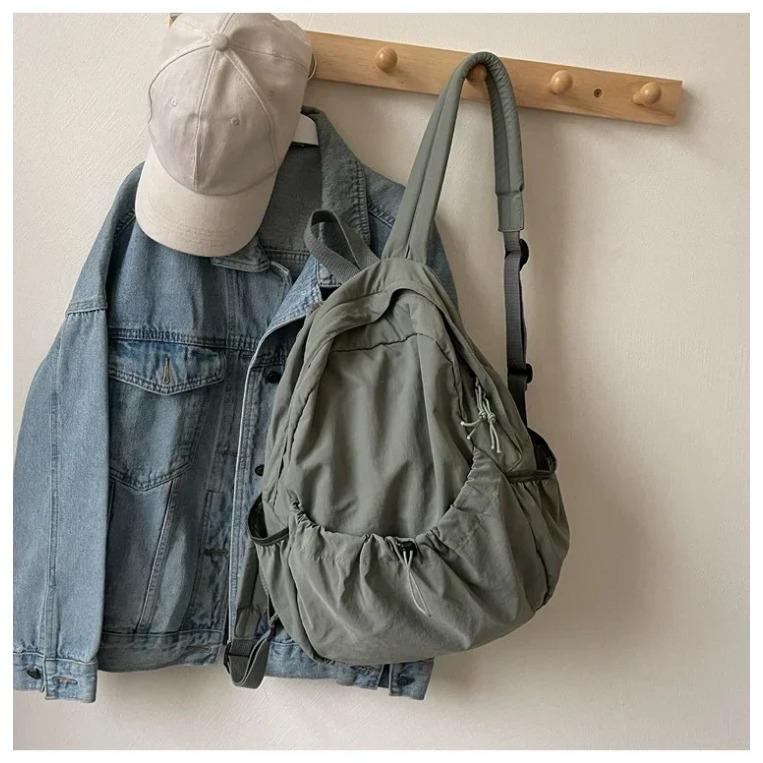 Повседневный рюкзак для женщин, большой емкости, модный, для школьников, плиссированный, тканевая сумка, корейский дорожный рюкзак