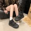 Хлопковая обувь женская зима 2025 новые бархатные зимние сапоги с круглым носком толстая подошва теплые универсальные туфли на липучке женские
