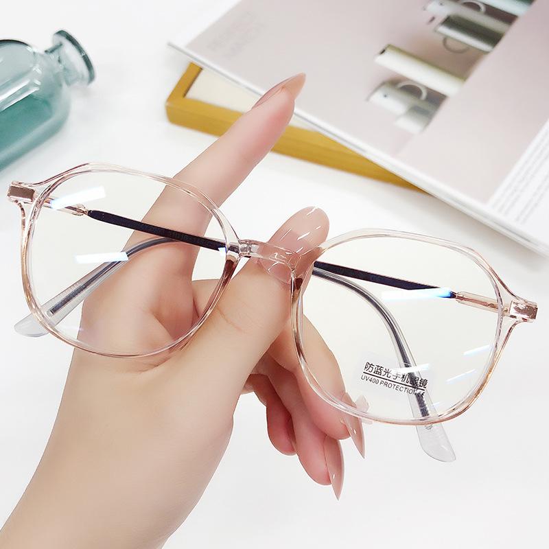 Vintage Polygonal Blue Light Blocking Glasses Women Men Fashion Geometric Computer Eyeglasses Metal Frame Anti Blue Light Glass