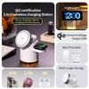 4 In 1 QI2 Wireless Charger Fast Charging Dock Stand Night Light For Magsafe iPhone 16 15 14 Pro Max Airpods Pro 2-8 Watch