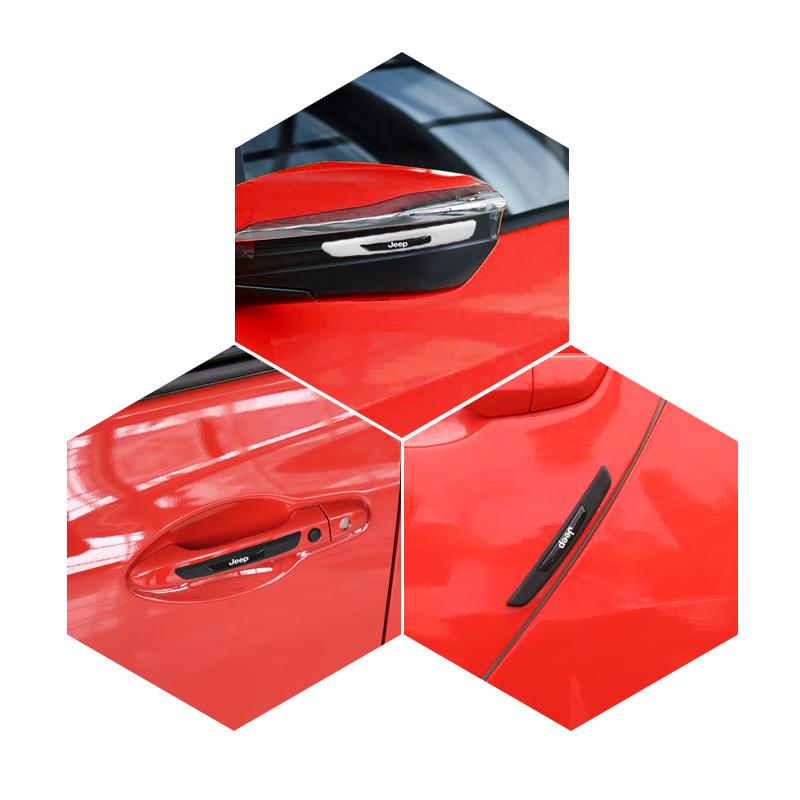 Jeep Car Door Rearview Mirror Protector Stickers Rubber Anti-Collision Strip For Jeep Renegade Compass Grand Cherokee Wrangler ALR1