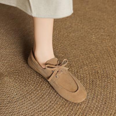 Модные брендовые туфли женские 2025 тренд осень новые винтажные замшевые кожаные лоферы женские повседневные туфли-лодочки на плоской подошве в британском стиле