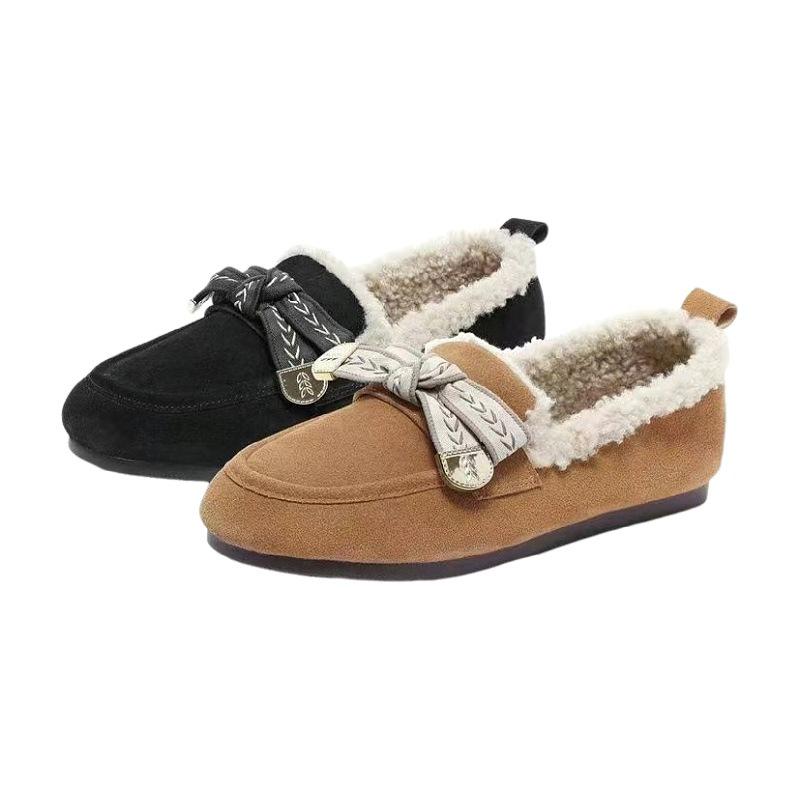 Зимние пушистые туфли зимние ретро Birkenstocks на плоской подошве с мягкой подошвой верхняя одежда велюровые теплые хлопковые туфли