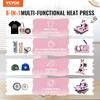 Heat Press Machine 15x15 in 8 in 1 with 30oz Tumbler Press T-Shirts Pink