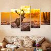 Deer Sunlight Wall Art Canvas Set Modular Posters Aesthetic Room Decor Modern Modular Canvas Pictures for Living Room Decoration