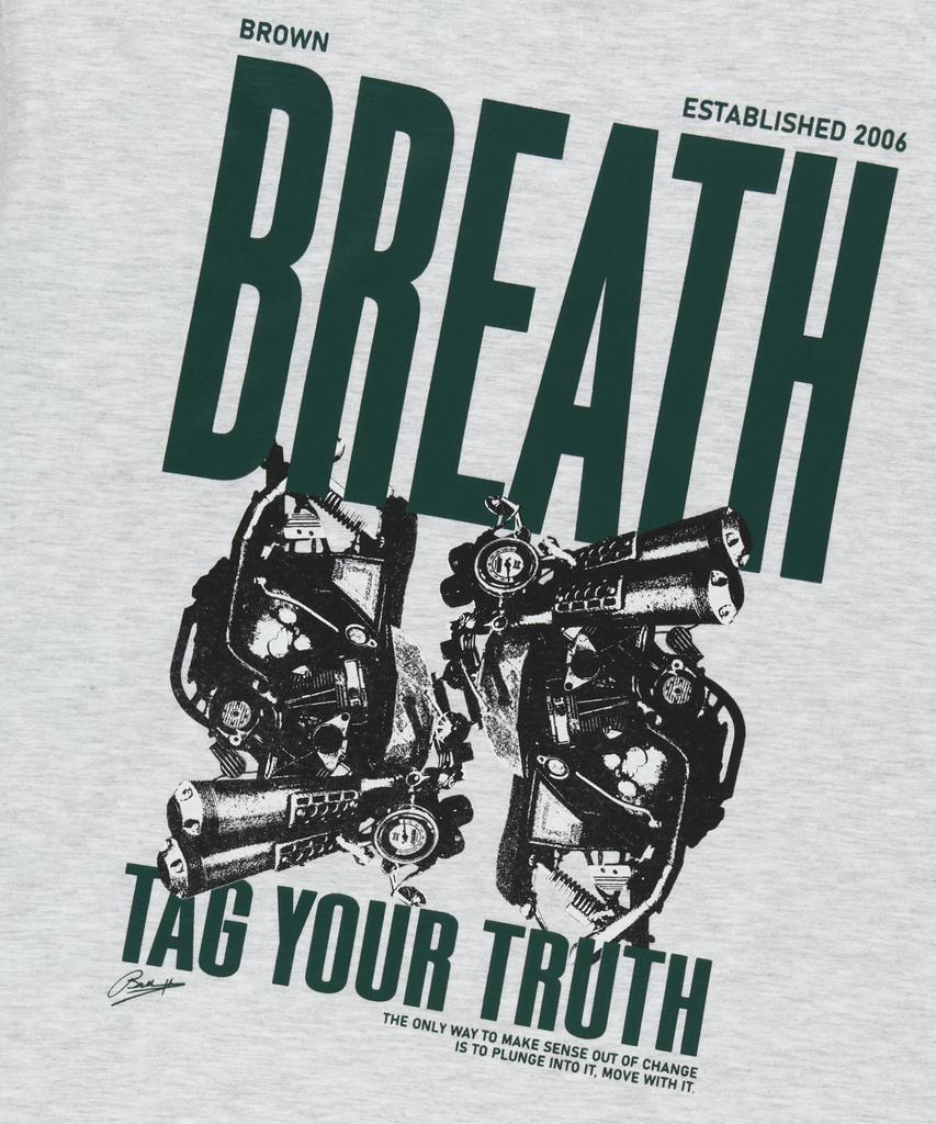 BROWNBREATH Футболка с принтом Crush Tag Breath - Пепельный