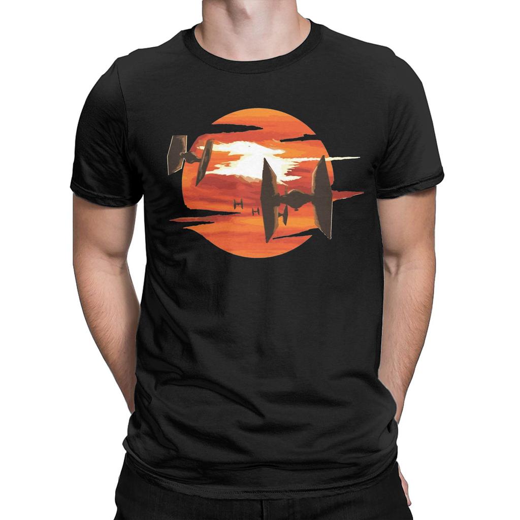 Men T-Shirt Ride of the tie Fighters Tatooine Humorous Cotton Tee Shirt Short Sleeve  T Shirt Crewneck Clothes Summer