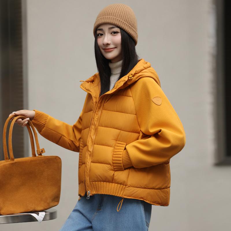 Winter new simple short hooded down cotton clothes fashionable thickened warm versatile women's cotton-padded jacket