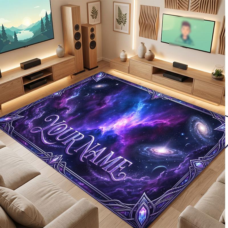 Butterfly Theme Crystal Velvet Floor Rug Personalized Custom Name Text Warm Carpet Home Decoration