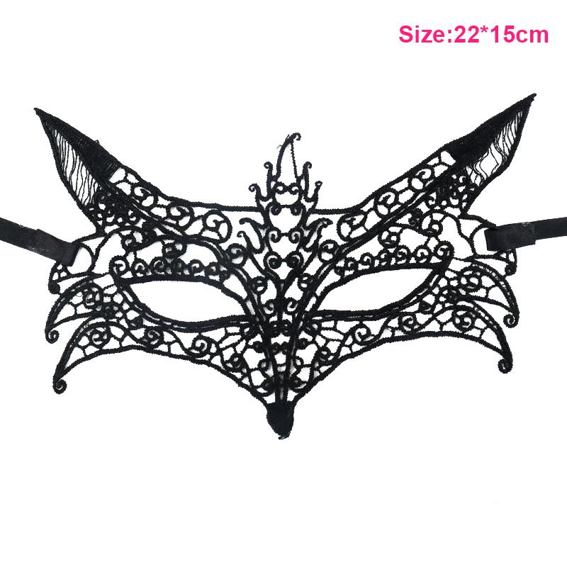Halloween Black Queen Lace Mask No Fixed Shape Embroidery Appliques Party Costume Carnival Mask Woman Masquerade Mask